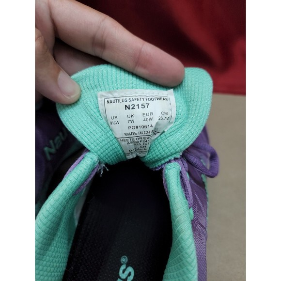 Nautilus Womens Size 9.5W Purple Work Safety Shoe N2157 Steel Toe Slip Resistant - Picture 5 of 7